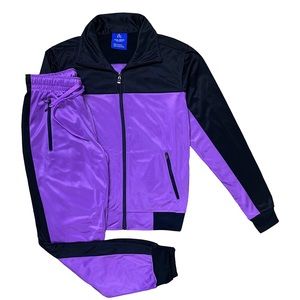 Women’s 2-Piece Tracksuit- Black/Purple